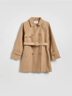 Reserved - Płaszcz z dodatkiem wiskozy - beżowy