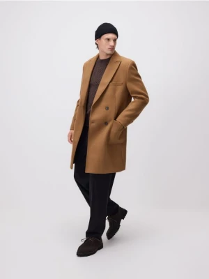 Reserved - Płaszcz z domieszką wełny - beżowy