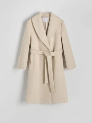 Reserved - Płaszcz z domieszką wełny - beżowy