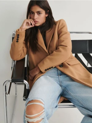 Reserved - Płaszcz z domieszką wełny - beżowy