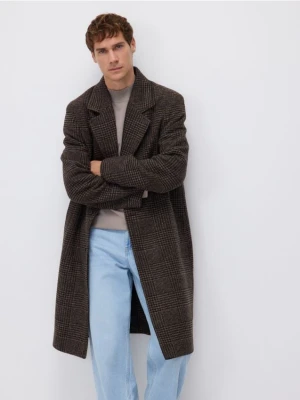 Reserved - Płaszcz z domieszką wełny - brązowy