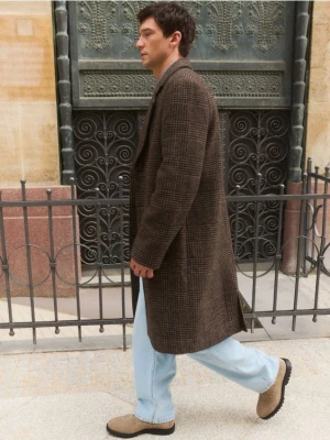 Reserved - Płaszcz z domieszką wełny - brązowy