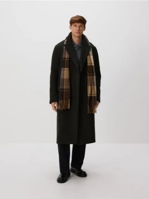 Reserved - Płaszcz z domieszką wełny - ciemnozielony