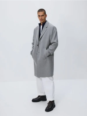 Reserved - Płaszcz z domieszką wełny - jasnoszary