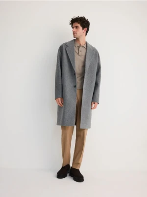 Reserved - Płaszcz z kołnierzem - jasnoszary