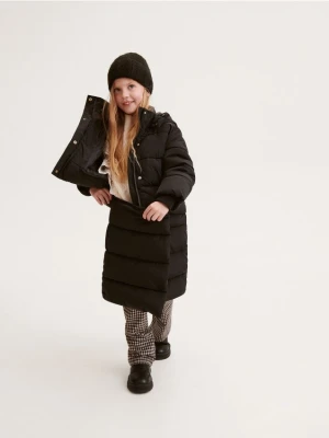 Reserved - Płaszcz z odpinanym dołem - czarny