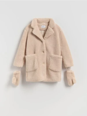Zdjęcie produktu Reserved - Płaszcz z rękawiczkami - beżowy
