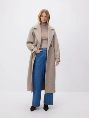 Reserved - Płaszcz z wełną - brązowy