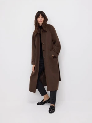 Reserved - Płaszcz z wełną - brązowy