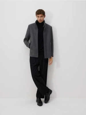 Reserved - Płaszcz z wełną - ciemnoszary