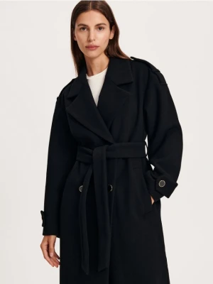 Reserved - Płaszcz z wełną - czarny