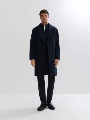 Reserved - Płaszcz z wełną - granatowy