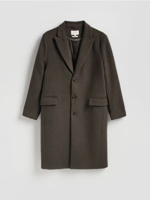 Reserved - Płaszcz z wełną - zielony