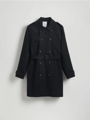 Reserved - Płaszcz z wodoodpornej tkaniny - czarny