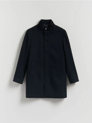 Reserved - Płaszcz ze stójką - granatowy