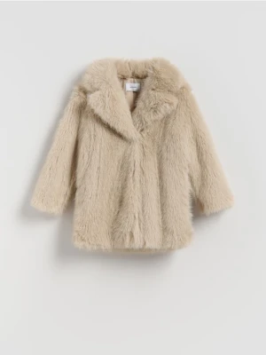 Zdjęcie produktu Reserved - Płaszcz ze sztucznego futerka - beżowy