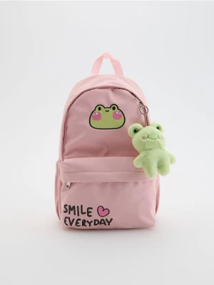 Reserved - Plecak z brelokiem - różowy