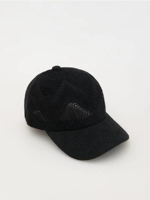 Reserved - Pleciona czapka z daszkiem - czarny