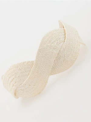 Reserved - Pleciona opaska na włosy - złamana biel