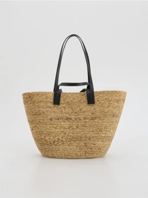 Reserved - Pleciona torebka handmade - czarny