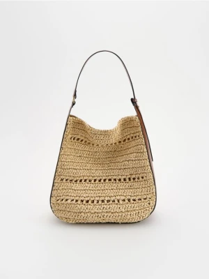 Reserved - Pleciona torebka hobo - brązowy