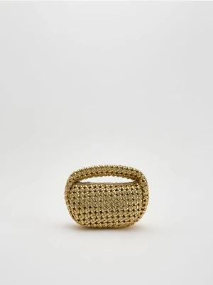 Reserved - Pleciona torebka hobo - złoty