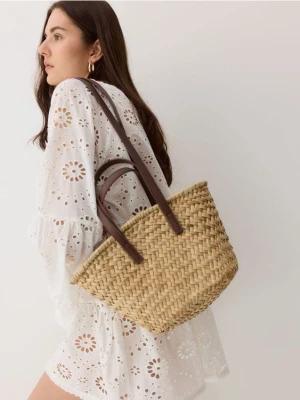 Reserved - Pleciona torebka - kremowy