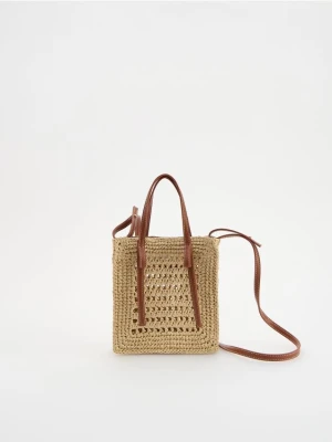 Reserved - Pleciona torebka na ramię - brązowy