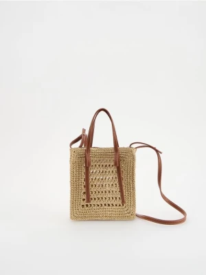 Reserved - Pleciona torebka na ramię - brązowy