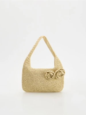 Reserved - Pleciona torebka na ramię - kremowy