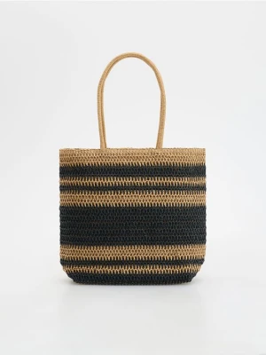 Reserved - Pleciona torebka shopper - wielobarwny