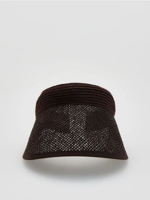 Reserved - Pleciony daszek - ciemnobrązowy