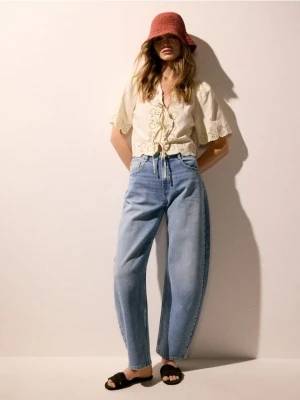 Reserved - Pleciony kapelusz bucket - różowy