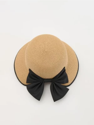 Reserved - Pleciony kapelusz z papierowej słomki - beżowy