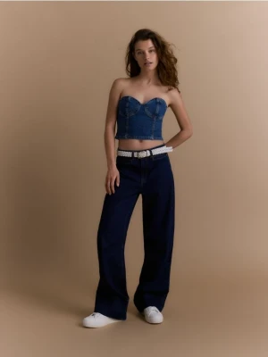 Reserved - Pleciony pasek z klamrą - złamana biel