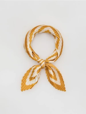Reserved - Plisowana apaszka w paski - żółty