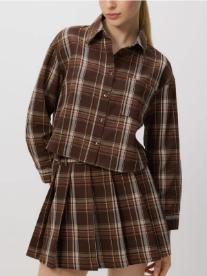 Reserved - Plisowana spódnica - brązowy