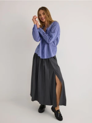 Reserved - Plisowana spódnica maxi - ciemnoszary
