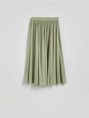 Reserved - Plisowana spódnica maxi - jasnozielony