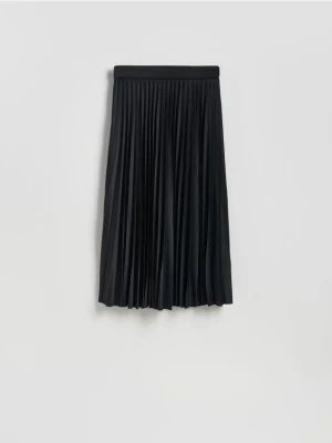 Reserved - Plisowana spódnica midi - czarny