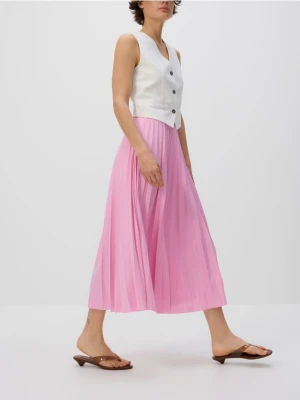 Reserved - Plisowana spódnica midi - fuksja