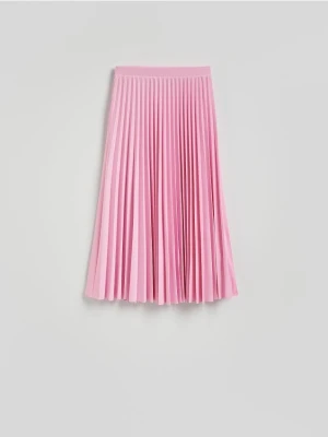 Reserved - Plisowana spódnica midi - fuksja