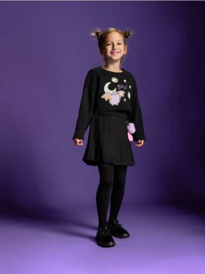 Zdjęcie produktu Reserved - Plisowana spódnica z breloczkiem Pusheen - czarny