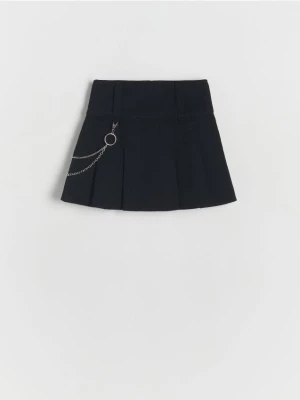 Reserved - Plisowana spódnica z łańcuchem - czarny