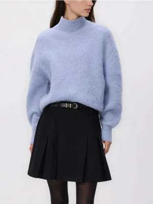 Reserved - Plisowana spódnica z paskiem - czarny