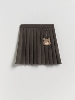 Reserved - Plisowana spódnica z zawieszką - ciemnoszary