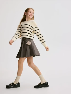 Reserved - Plisowana spódnica z zawieszką - ciemnoszary