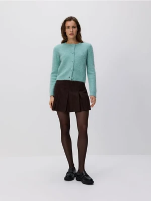 Reserved - Plisowane spódnico-szorty - ciemnobrązowy