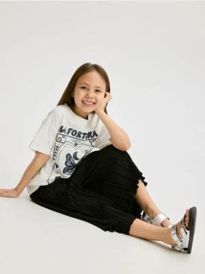 Reserved - Plisowane spodnie kuloty - czarny