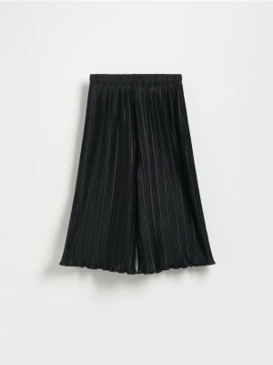 Reserved - Plisowane spodnie kuloty - czarny